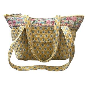 Vintage Vera Bradley Elizabeth Miller Travel Tote Bag Yellow Floral